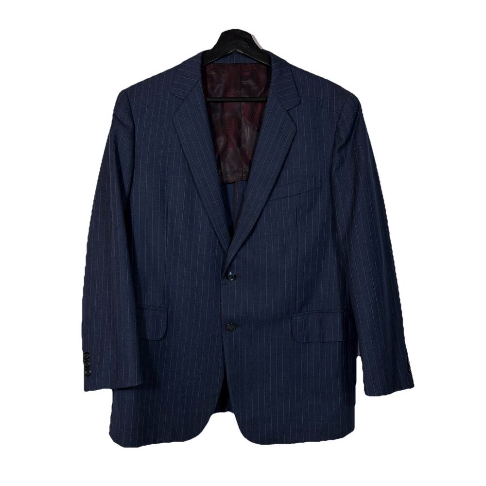 Vintage Korean Blazer Jacket Navy Blue Classic Preppy Office Custom Tailor